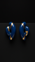 Cobalt curve earrings in 925 silver