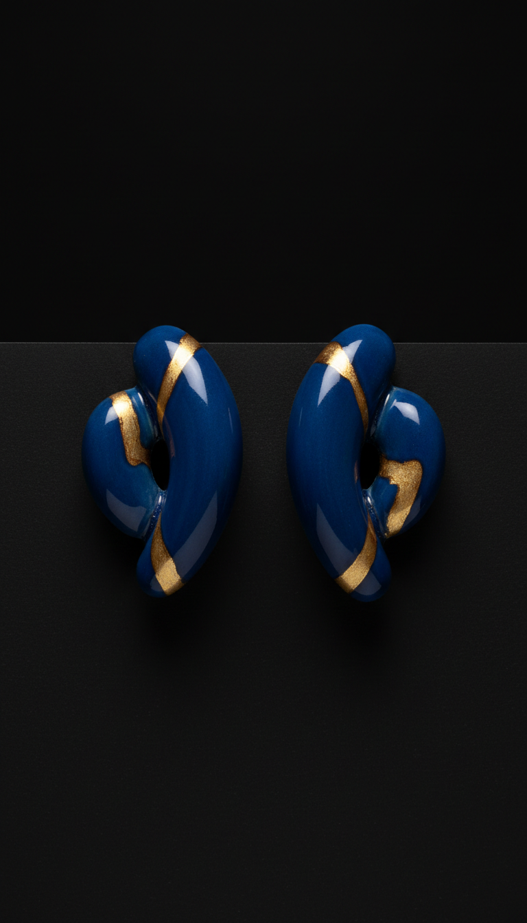 Cobalt curve earrings in 925 silver
